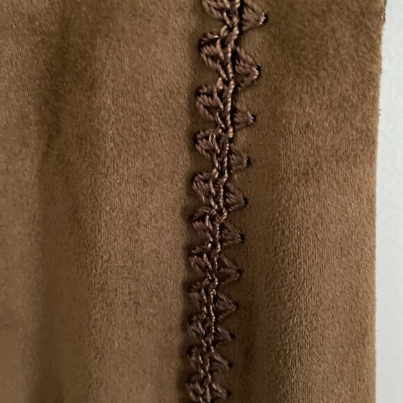 EUC ZARA WOMEN EMBROIDED VEST SLEEVELESS TIE-UP TOP BROWN SIZE S - Picture 3 of 9